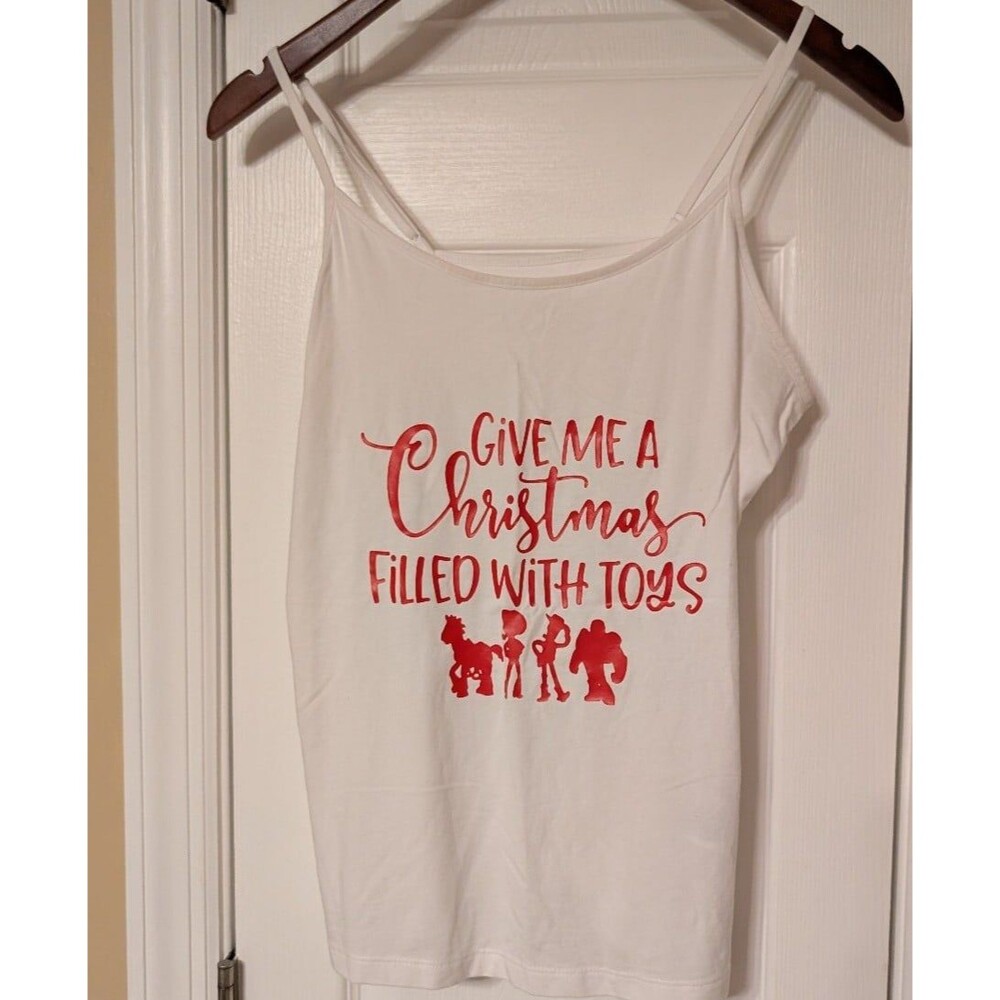 Christmas Tank Top "Give Me A Christmas Filled With Toys" Disney Toy Story Pixar